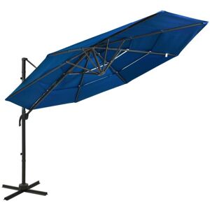 Vidaxl - 4-Tier Garden Parasol with Aluminium Pole Azure Blue 3x3 m
