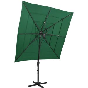 Vidaxl - 4-Tier Garden Parasol with Aluminium Pole Green 250x250 cm
