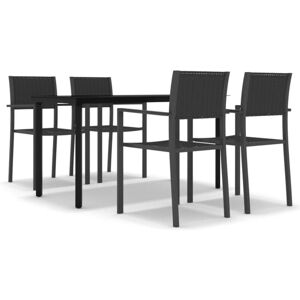 Vidaxl - 5 Piece Garden Dining Set Black