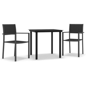 Vidaxl - 3 Piece Garden Dining Set Black