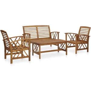 4 Piece Garden Lounge Set Solid Acacia Wood Vidaxl