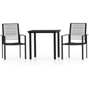 Vidaxl - 3 Piece Garden Dining Set Black