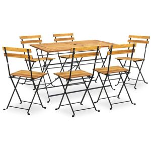 7 Piece Folding Outdoor Dining Set Solid Acacia Wood vidaXL