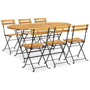 7 Piece Folding Outdoor Dining Set Solid Acacia Wood vidaXL