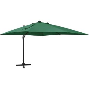 Cantilever Garden Parasol with Pole and led Lights Green 300 cm Vidaxl