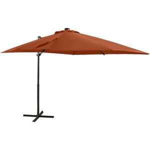 Vidaxl - Cantilever Garden Parasol with Pole and led Lights Terracotta 250 cm