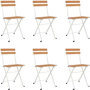 Vidaxl - Folding Bistro Chairs 6 pcs Solid Wood Acacia and Steel