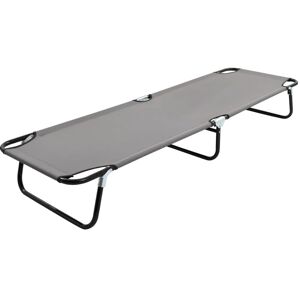 Vidaxl - Folding Sun Lounger Grey Steel
