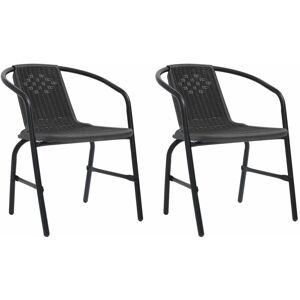 Vidaxl - Garden Chairs 2 pcs Plastic Rattan and Steel 110 kg