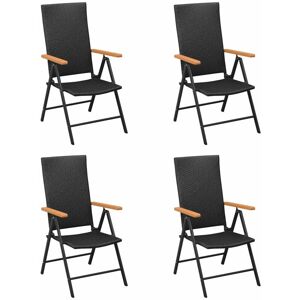 Vidaxl - Garden Chairs 4 pcs Poly Rattan Black