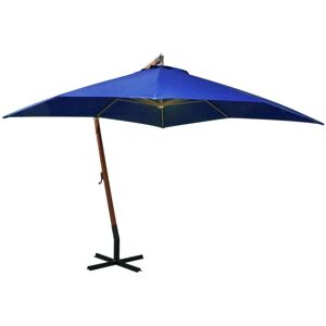 Vidaxl - Hanging Garden Parasol with Pole Azure Blue 3x3 m Solid Fir Wood