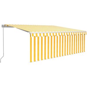 Vidaxl - Manual Retractable Awning with Blind&LED 4x3m Yellow&White