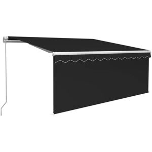 Vidaxl - Manual Retractable Awning with Blind&LED 3x2.5m Anthracite