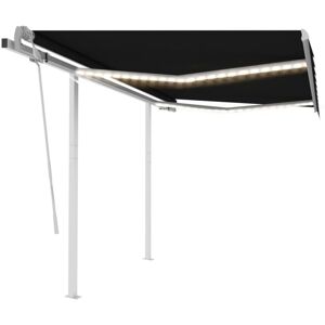 Vidaxl - Manual Retractable Awning with led 3x2.5 m Anthracite