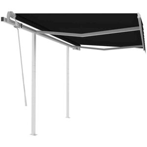 Vidaxl - Manual Retractable Awning with Posts 3.5x2.5 m Anthracite