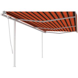Vidaxl - Manual Retractable Awning with Posts 6x3 m Orange and Brown