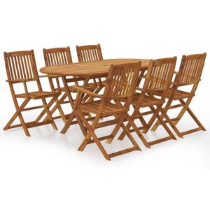 Vidaxl - 7 Piece Folding Outdoor Dining Set Solid Acacia Wood