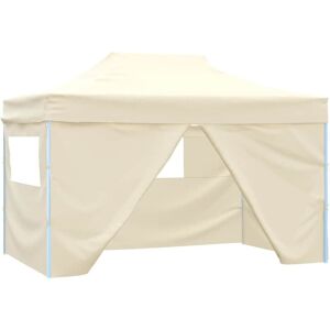Vidaxl - Foldable Tent Pop-Up with 4 Side Walls 3x4.5 m Cream White