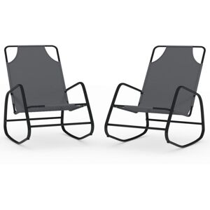 Vidaxl - Rocking Sun Loungers 2 pcs Grey Steel and Textilene