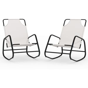Vidaxl - Rocking Sun Loungers 2 pcs Cream Steel and Textilene