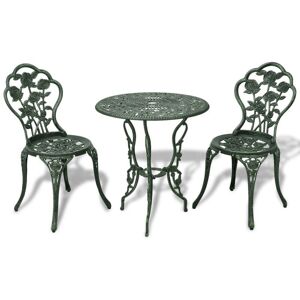 3 Piece Bistro Set Cast Aluminium Green Vidaxl