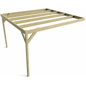 Arbor Garden Solutions - Wall-mounted wooden box pergola, complete diy kit, 2.4m x 3.6m (Natural finish)