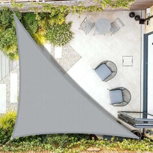 Tinor - Waterproof Triangular Shade Sail 4x4x5.65m uv Protection Shade Cloth for Outdoor Garden Patio - Light Grey