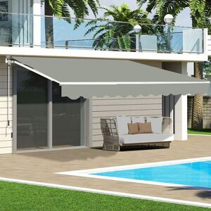 Livingandhome - Outdoor Retractable diy Manual Patio Awning Canopy Garden Shade Shelter, Grey 200x150CM