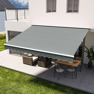 Livingandhome - Outdoor Grey diy Manual Patio Awning Canopy Garden Shade Shelter, 300x250CM