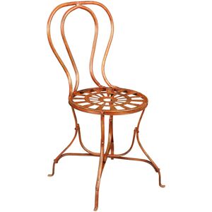 BISCOTTINI Wrought iron chair 91x50x45 cm Round seat chairs Antique iron chairs Vintage garden and terrace chairs Outdoor and Indoor