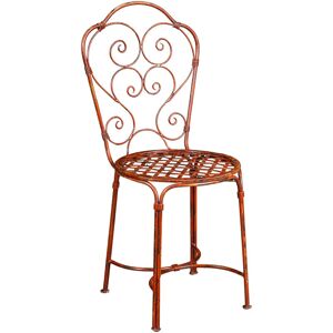 Biscottini - Wrought iron chair 97x40x45 cm Round seat chairs Antique iron chairs Vintage garden and terrace chairs Outdoor and Indoor