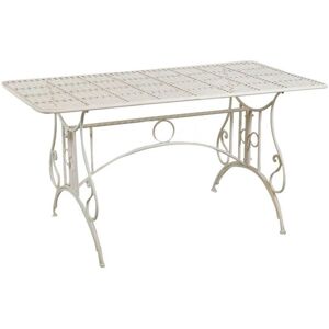 BISCOTTINI Antique wrought iron table Rectangular garden coffee table Removable outdoor table Garden furniture 150x77x80 cm