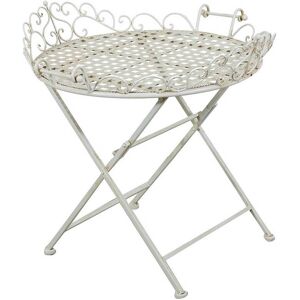 Biscottini - Folding Wrought Iron Coffee Table Garden, Bar and Restaurant Round Table Outdoor Decorative Tea Table
