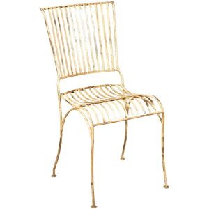 Biscottini - Wrought iron outdoor dining chair antique white finish