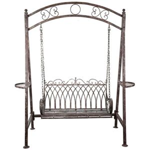 BISCOTTINI Wrought iron swing Iron bench 2-seater garden rocking chair Outdoor sofa 198x100x220 cm Garden armchair Wrought iron deck chair
