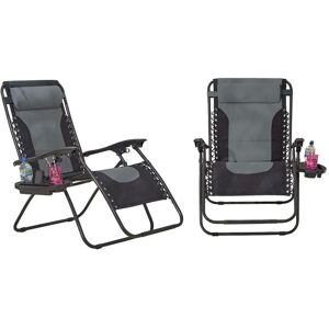 Neo Direct - Neo Pair of Outdoor Zero Gravity xl Sun Loungers – Grey