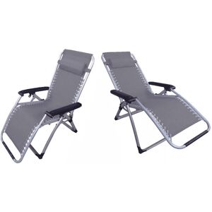 Securefix Direct - Zero Gravity Reclining Garden Chairs x2 (Folding Sun Lounger Patio Furniture)
