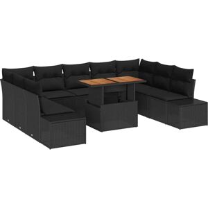 Garden Dining Set Manual 10 pcs Black, Brown 100 x 55 x 73 cm Vidaxl Garden Dining Set Manual 10 pcs Black, Brown 100 x 55 x 73 cm Vidaxl