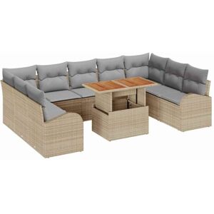 Vidaxl - Garden Sofa Set 10 pcs Beige and light grey 100 x 55 x 73 cm Vidaxl - Garden Sofa Set 10 pcs Beige and light grey 100 x 55 x 73 cm