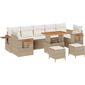 Garden Sofa Set 10 pcs Beige 90 x 55 x 71 cm Poly rattan Vidaxl Garden Sofa Set 10 pcs Beige 90 x 55 x 71 cm Poly rattan Vidaxl