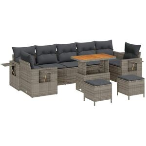 Vidaxl - Garden Sofa Set with Cushion Manual 10 pcs Grey 90 x 55 x 71 cm Vidaxl - Garden Sofa Set with Cushion Manual 10 pcs Grey 90 x 55 x 71 cm