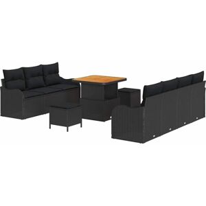 Vidaxl - Garden Sofa Set with Cushion 10 pcs Black 80 x 80 x 71 cm Vidaxl - Garden Sofa Set with Cushion 10 pcs Black 80 x 80 x 71 cm
