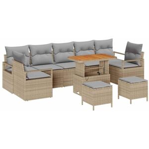 Garden Sofa Set with Storage 10 pcs Beige Poly rattan Vidaxl Garden Sofa Set with Storage 10 pcs Beige Poly rattan Vidaxl