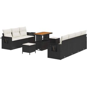 Garden Sofa Set Manual 10 pcs Black and cream 90 x 55 x 71 cm Vidaxl Garden Sofa Set Manual 10 pcs Black and cream 90 x 55 x 71 cm Vidaxl