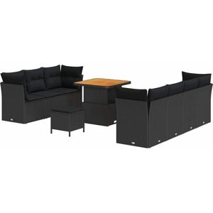 Vidaxl - Garden Sofa Set with Cushion 10 pcs Black 80 x 80 x 71 cm Vidaxl - Garden Sofa Set with Cushion 10 pcs Black 80 x 80 x 71 cm
