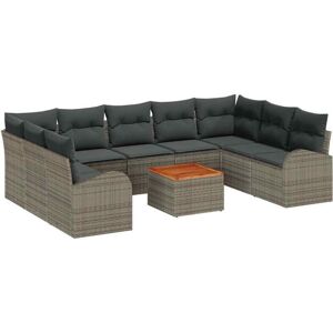 Garden Sofa Set with Cushion 10 pcs Grey Poly rattan Vidaxl Garden Sofa Set with Cushion 10 pcs Grey Poly rattan Vidaxl