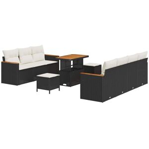 Garden Sofa Set with Cushion 10 pcs Black Poly rattan Vidaxl Garden Sofa Set with Cushion 10 pcs Black Poly rattan Vidaxl