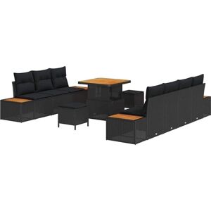 Vidaxl - Garden Sofa Set with Cushion 10 pcs Black 80 x 80 x 71 cm Vidaxl - Garden Sofa Set with Cushion 10 pcs Black 80 x 80 x 71 cm