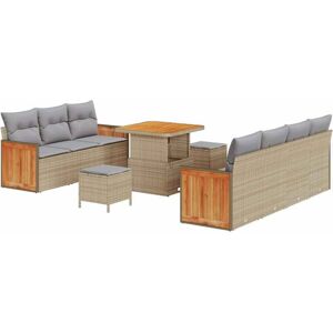 Vidaxl - Garden Sofa Set 10 pcs Beige, Light grey 80 x 80 x 71 cm Vidaxl - Garden Sofa Set 10 pcs Beige, Light grey 80 x 80 x 71 cm