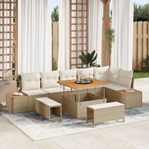 Vidaxl - Garden Sofa Set with Cushion 9 pcs Beige Poly rattan Vidaxl - Garden Sofa Set with Cushion 9 pcs Beige Poly rattan